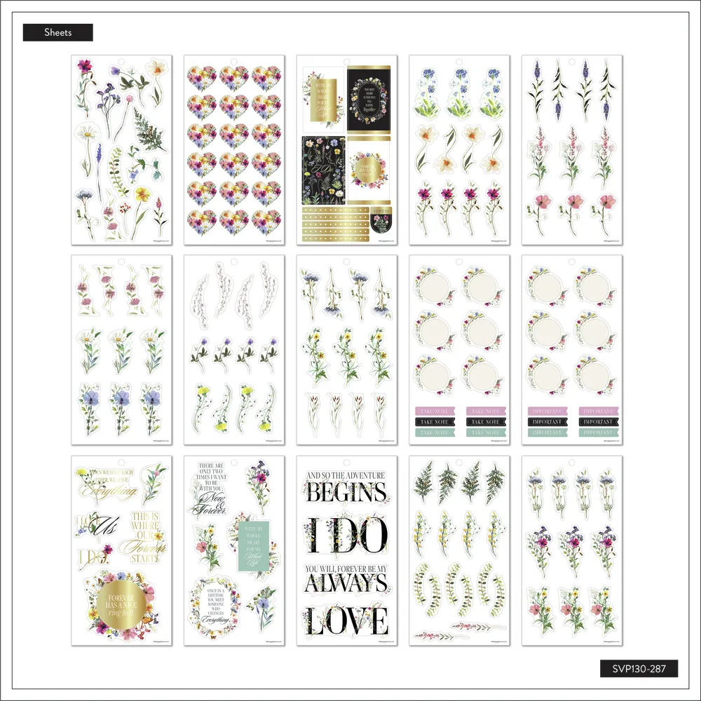 Me & my big ideas Value Pack Blooming Romance Wedding stickers Big