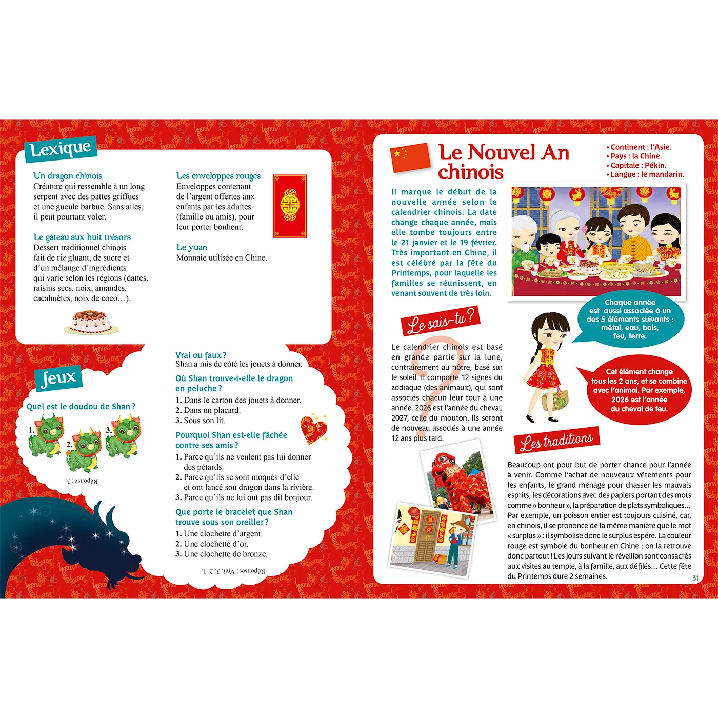 Minimiki Le nouvel An de Shan livre jeunesse Chine dès 6 ans