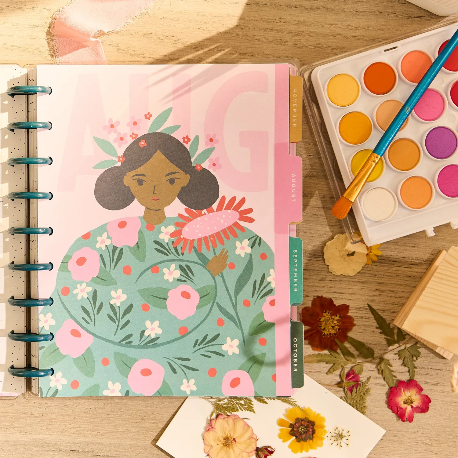 Happy Planner Floral Embrace 2026-2027 agenda 18 mois Classic dashboard