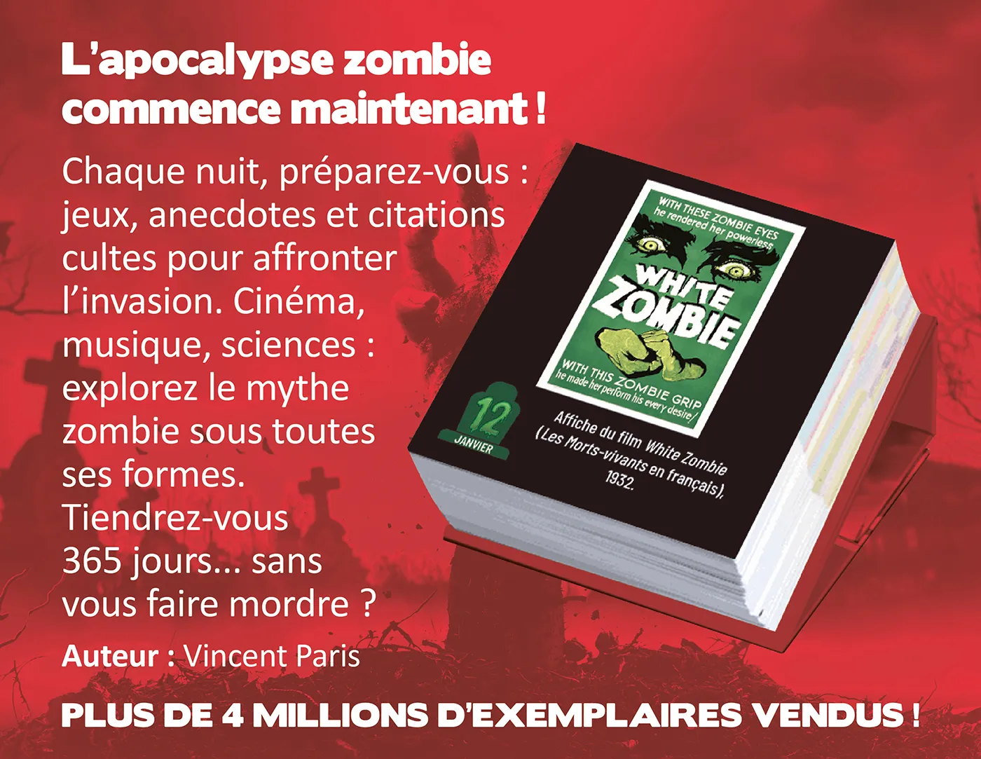 Frigobloc 365 nuits avec les zombies mini calendrier survie