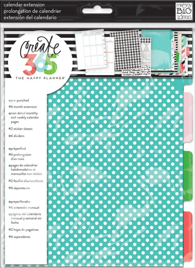 Happy Planner Weekly recharge 6 mois Classic non datée calendaire