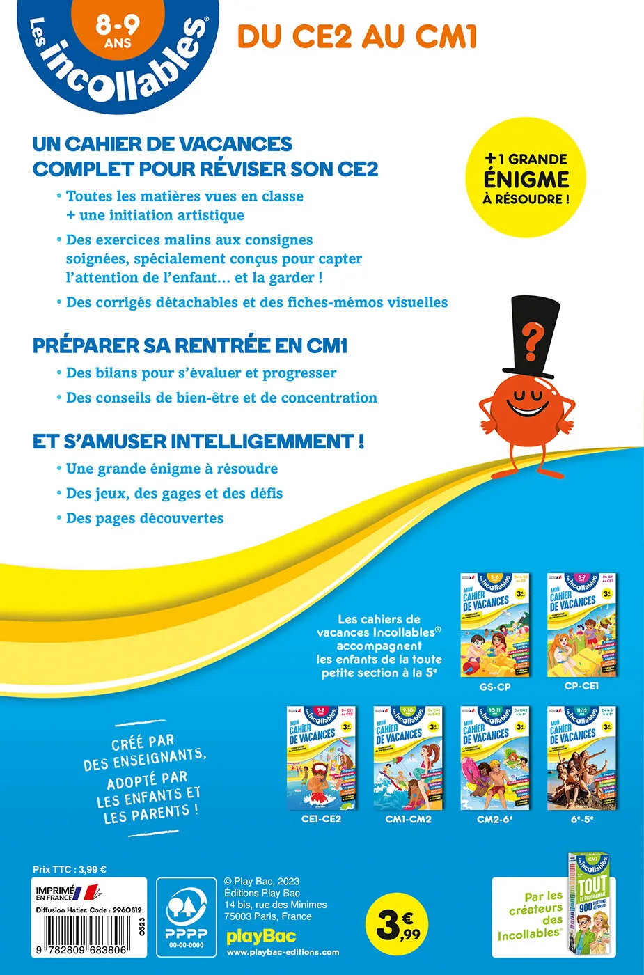 Frigobloc Incollables cahier vacances CE2-CM1 8-9 ans 2026