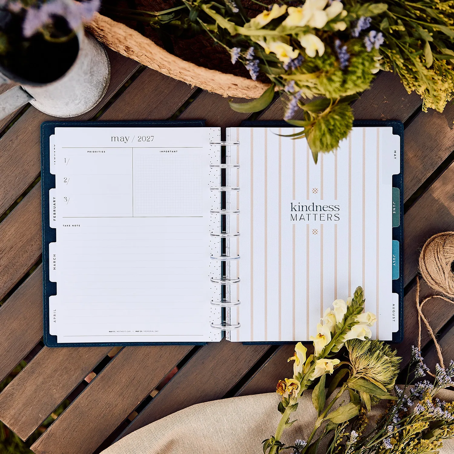 Happy Planner Wildflower Daydream agenda 2027 Classic dashboard