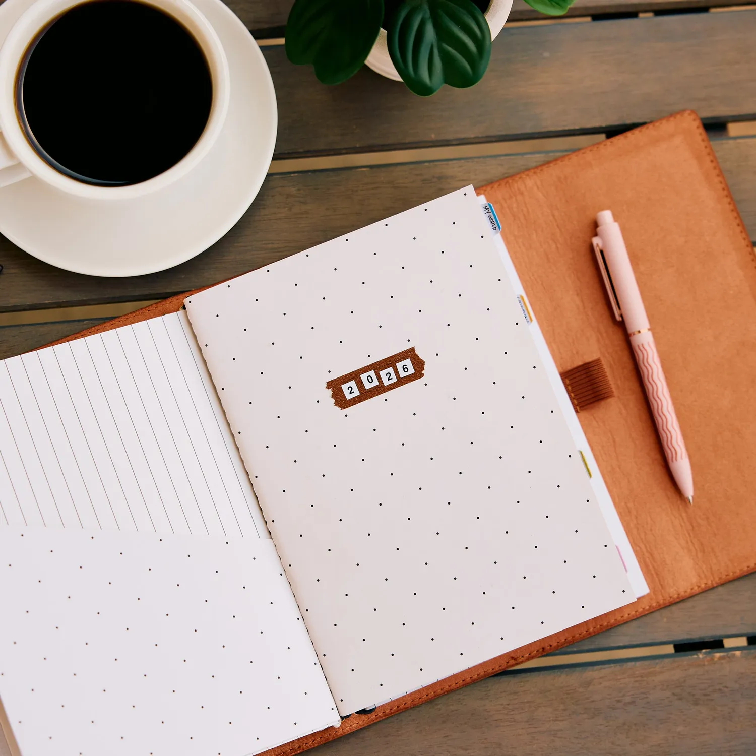 Happy Planner Cognac Vegan Folio A5 organiseur cuir vegan