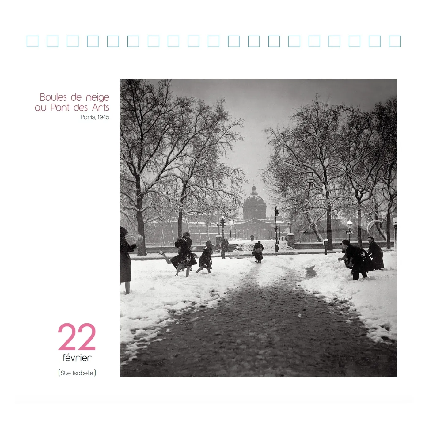 Frigobloc 365 jours avec Doisneau calendrier photo noir et blanc