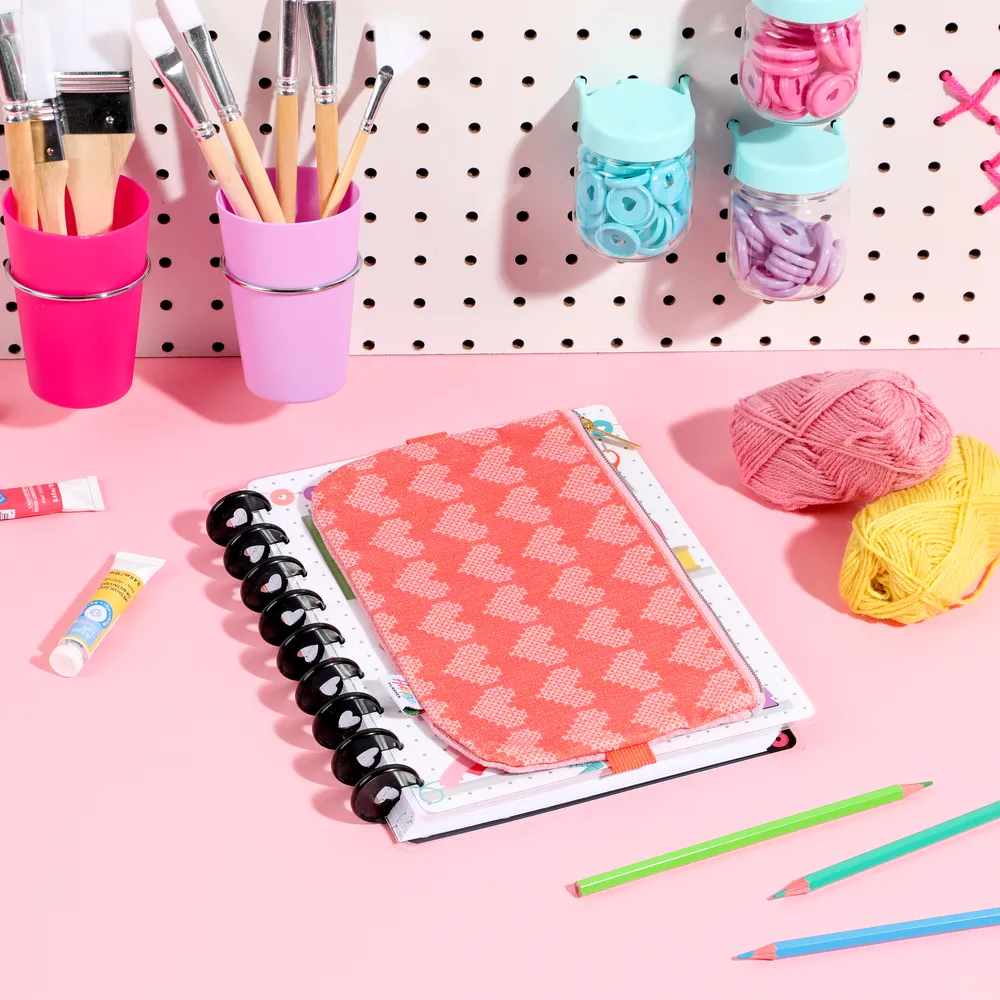 Happy Planner Miss Maker trousse à crayons élastique cœurs