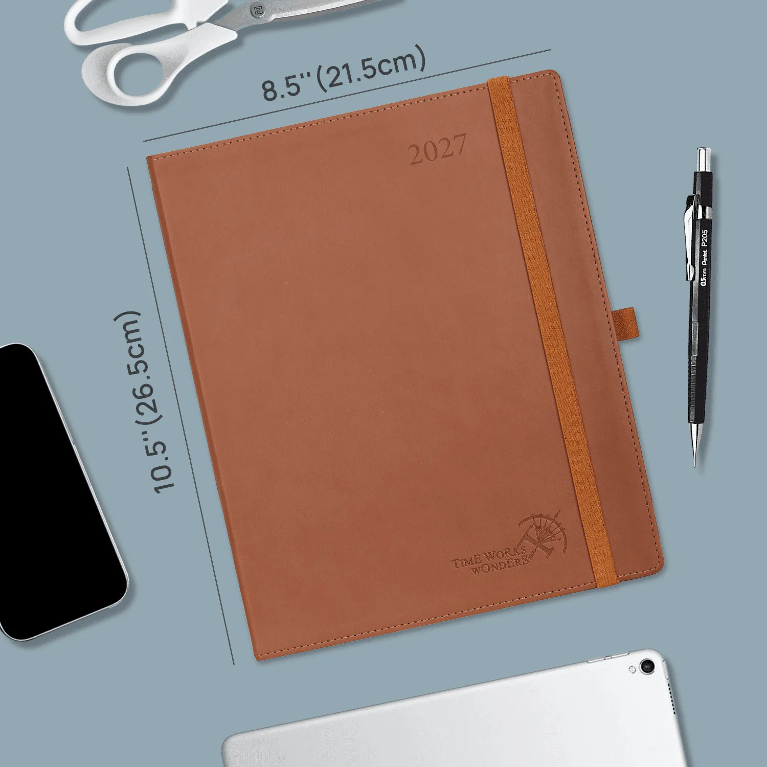 Poprun CELK7-27 agenda semainier 2027 noir grand format