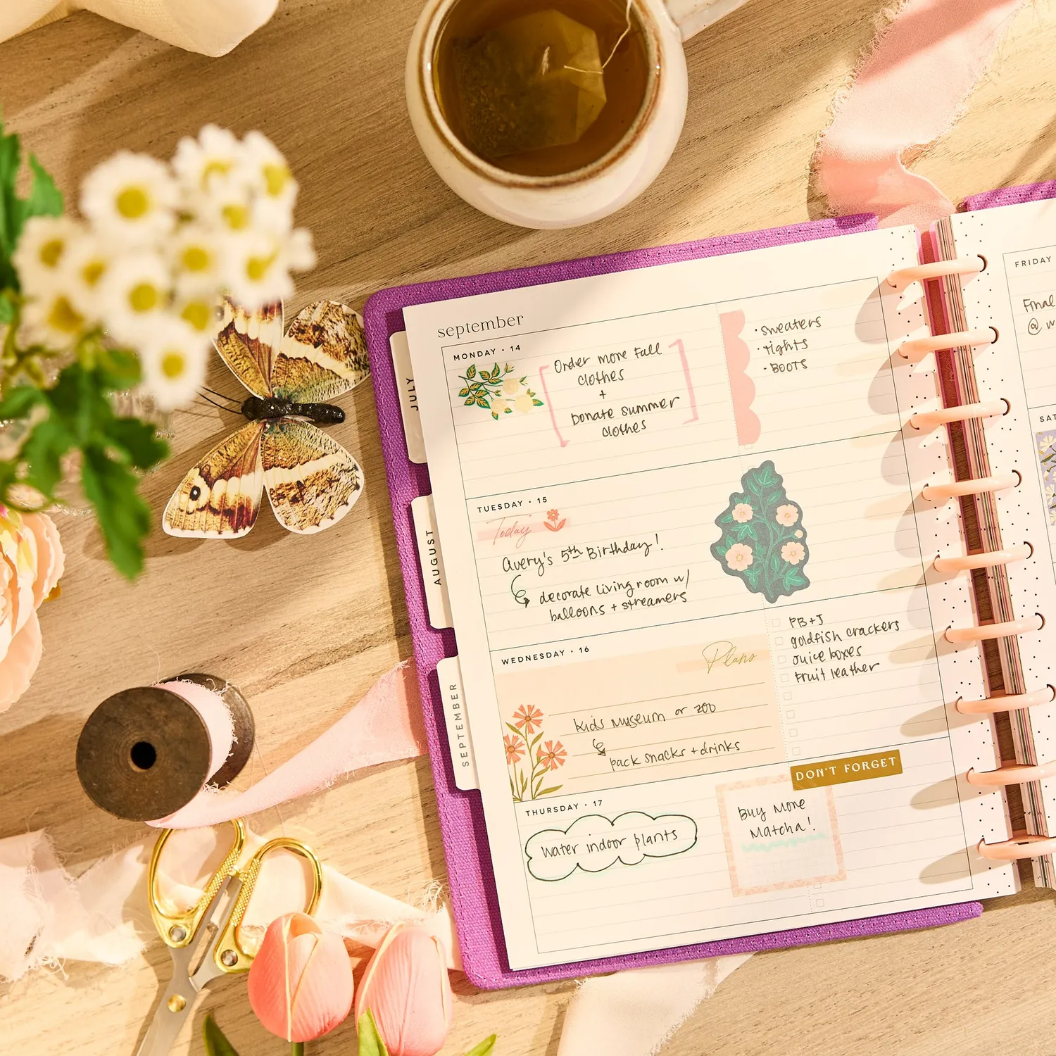 Happy Planner Spring Tapestry agenda classic horizontal 2026-2027