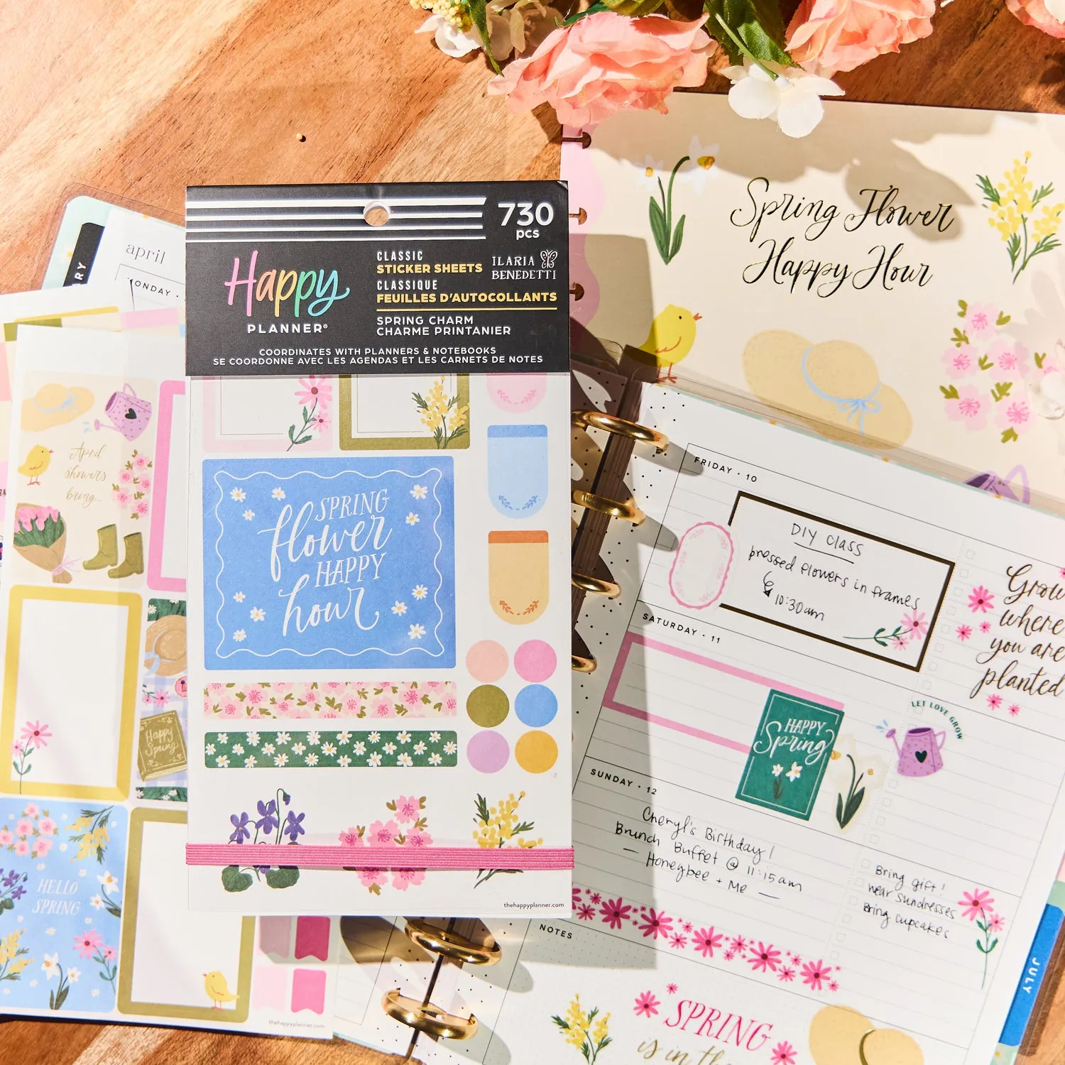 Happy Planner Spring Charm stickers printaniers 730