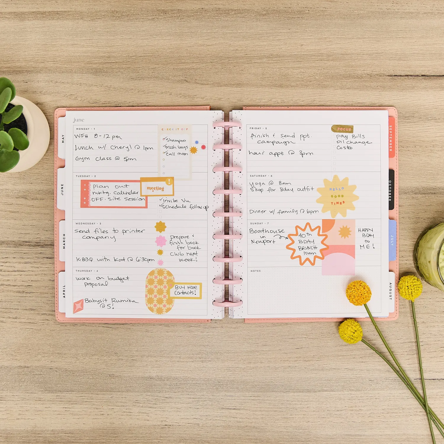Happy Planner Pop Splash agenda Classic horizontal 12 mois 2026