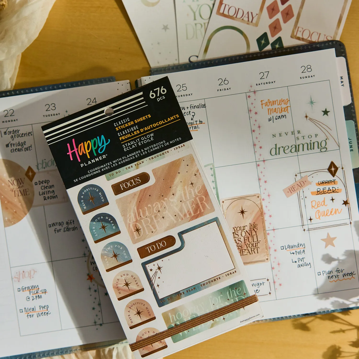 Happy Planner Starlit Glow stickers célestes 30 feuilles