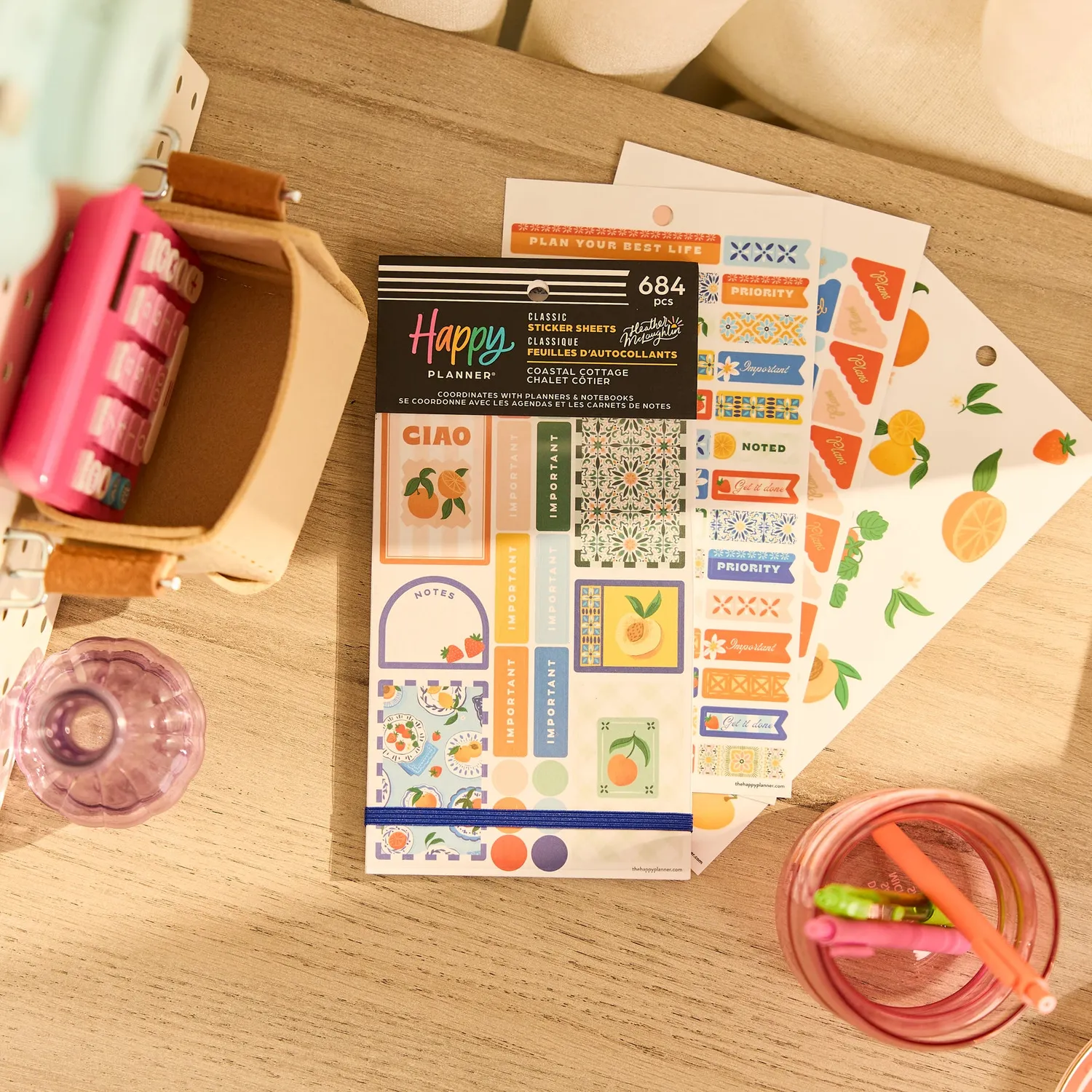 Happy Planner Coastal Cottage stickers été 30 feuilles