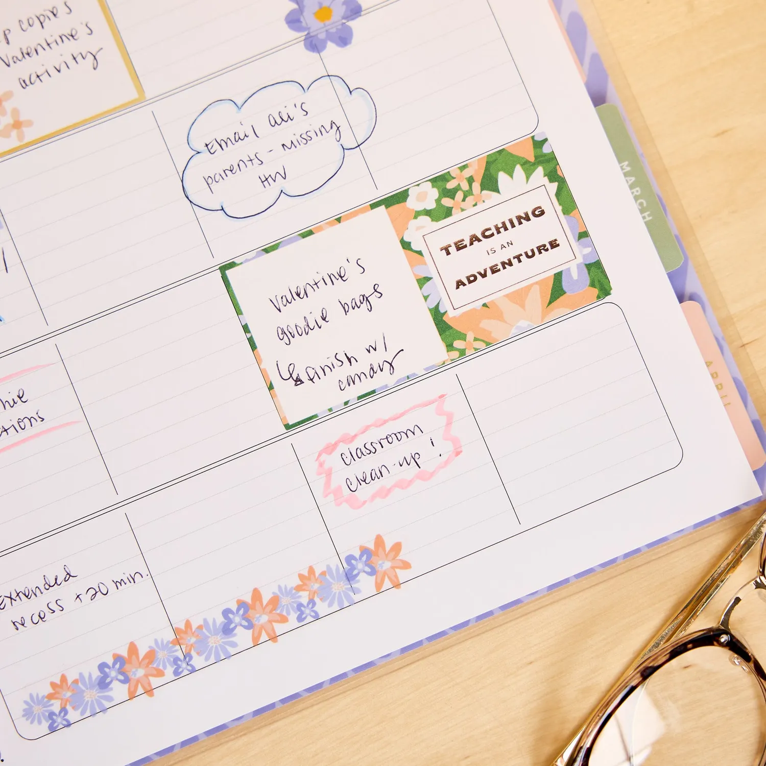 Happy Planner Blossom Bright 2026-2027 agenda professeur Big