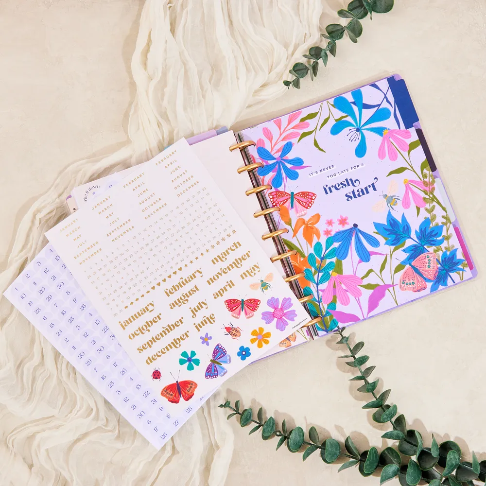 Happy Planner Midnight Botanical extension verticale 6 mois