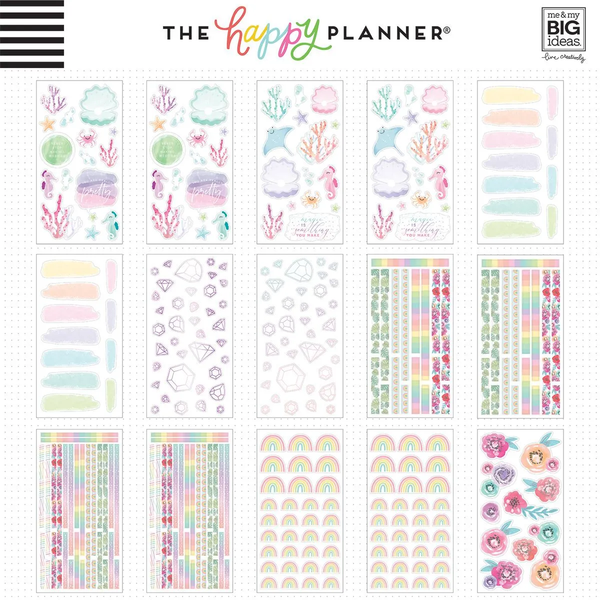 Happy Planner Value Pack stickers Pastels 100 feuilles