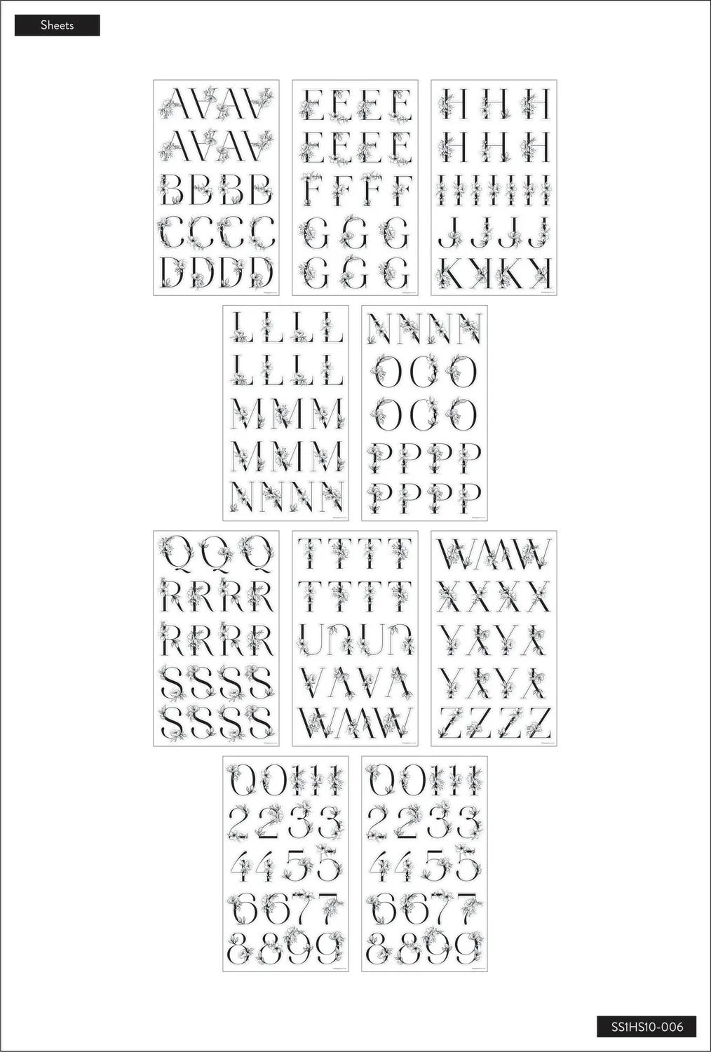 Me & my big ideas Sophisticated Florals stickers alphabet 194