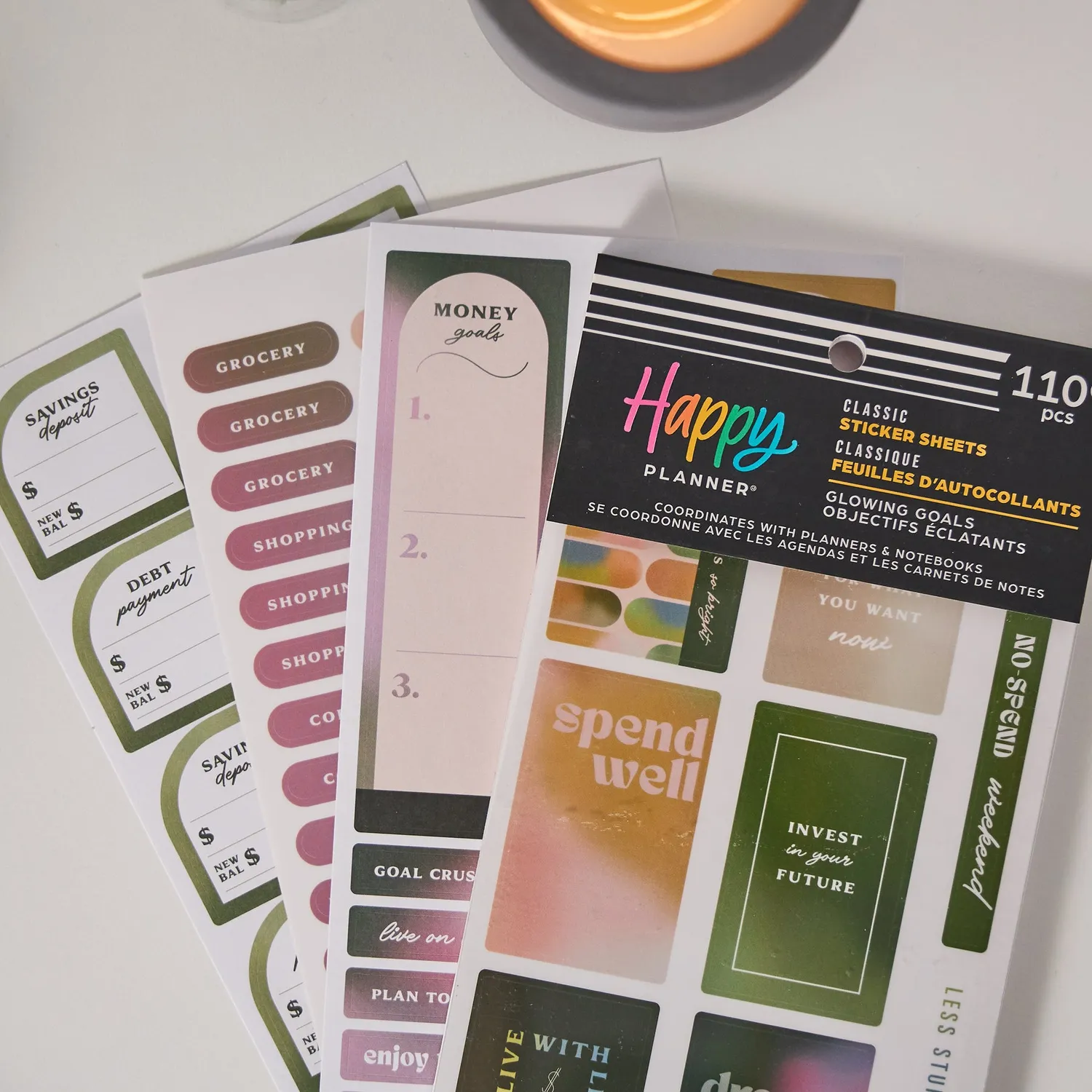 Happy Planner Savvy Budgeter stickers budget 30 feuilles