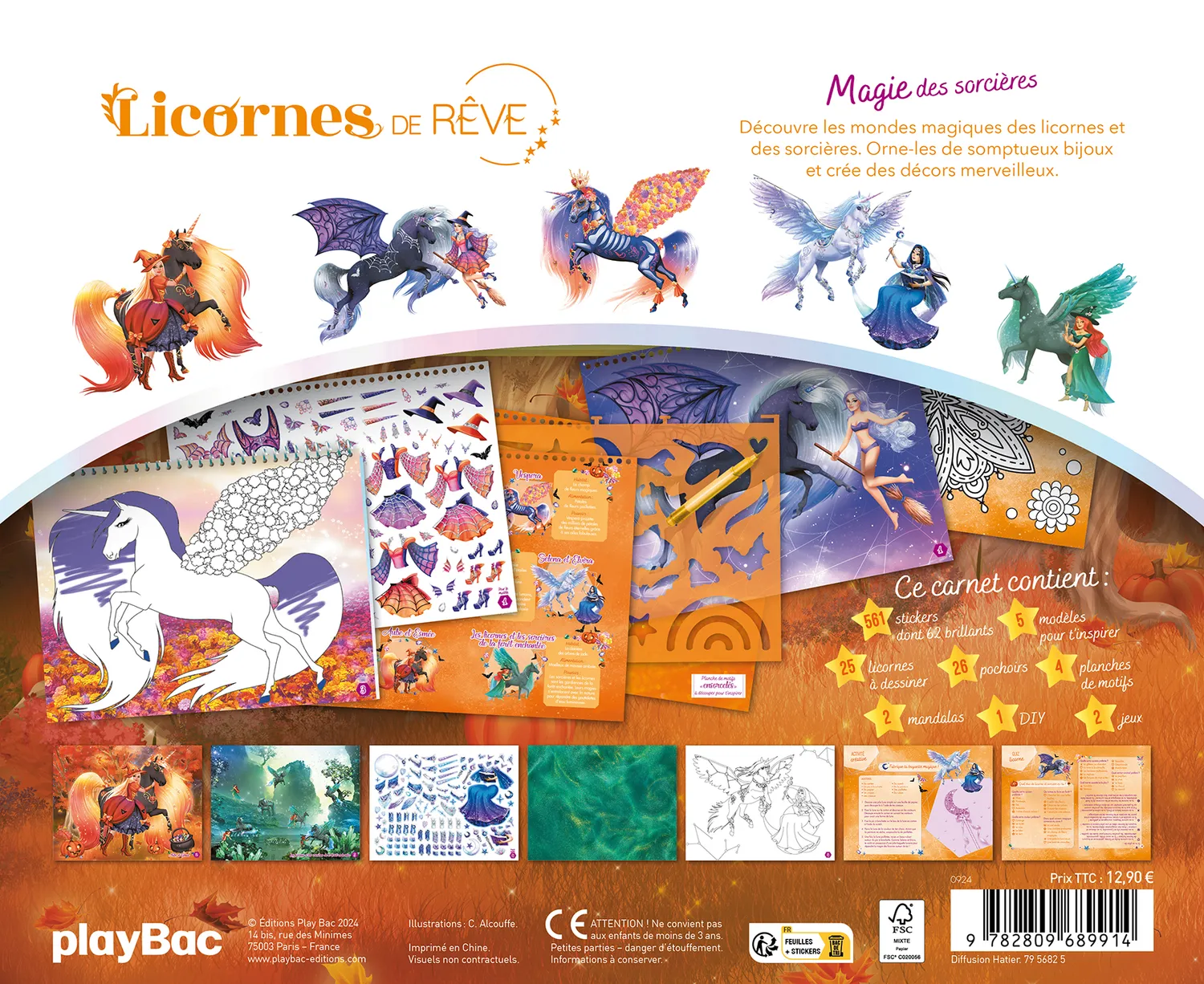 Frigobloc Licornes de rêve carnet créatif stickers
