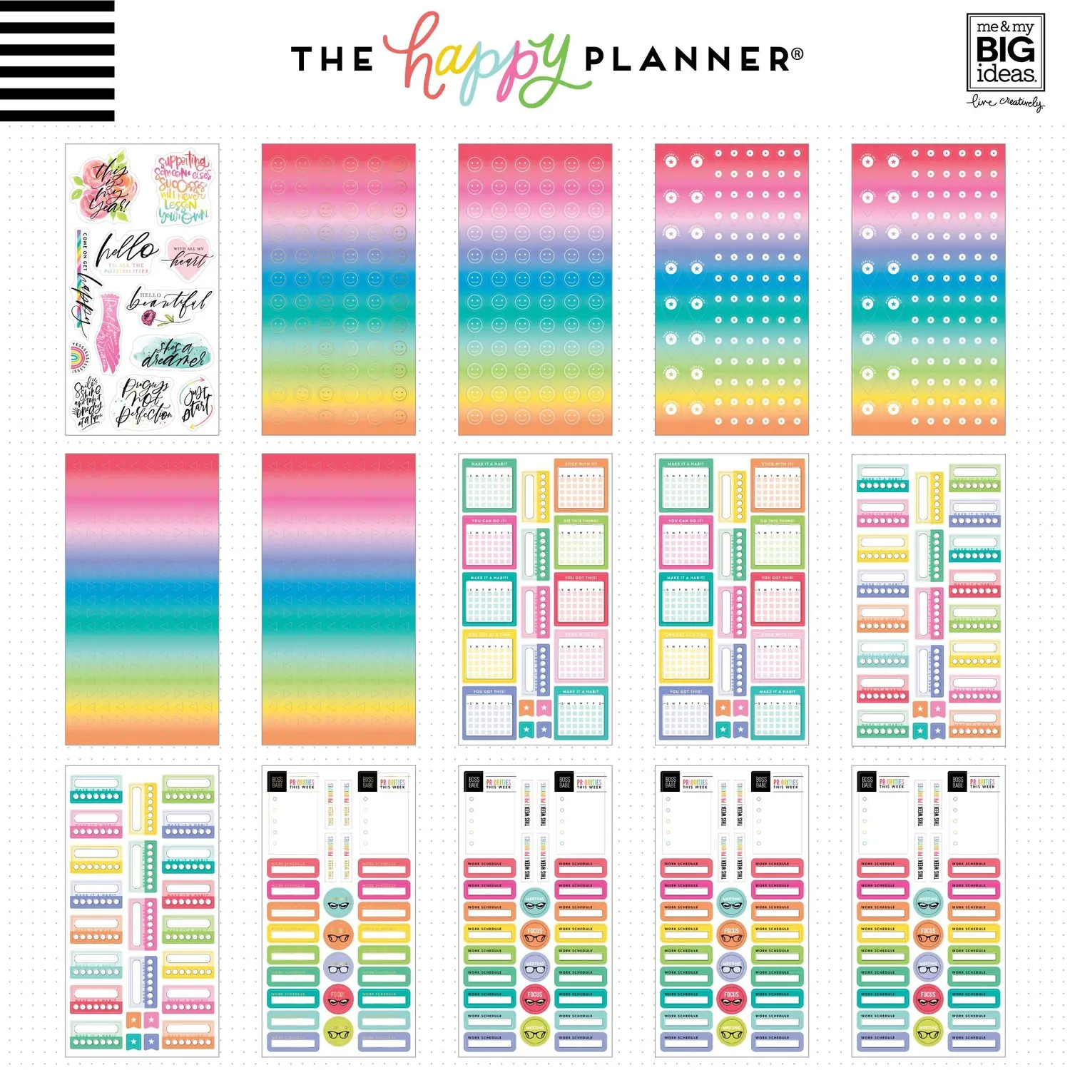 Me & my big ideas Brights stickers mega pack 100 feuilles 3888