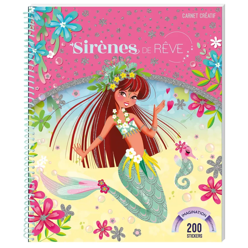 Sirènes de rêve Carnet créatif stickers pochoirs dès 5 ans