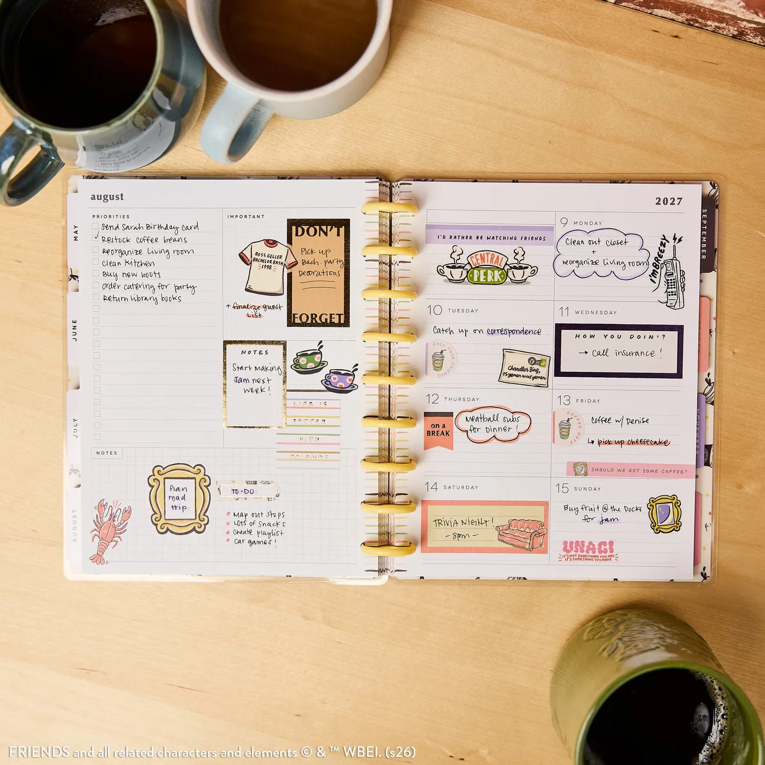 Happy Planner Friends 2027 agenda Classic dashboard 12 mois