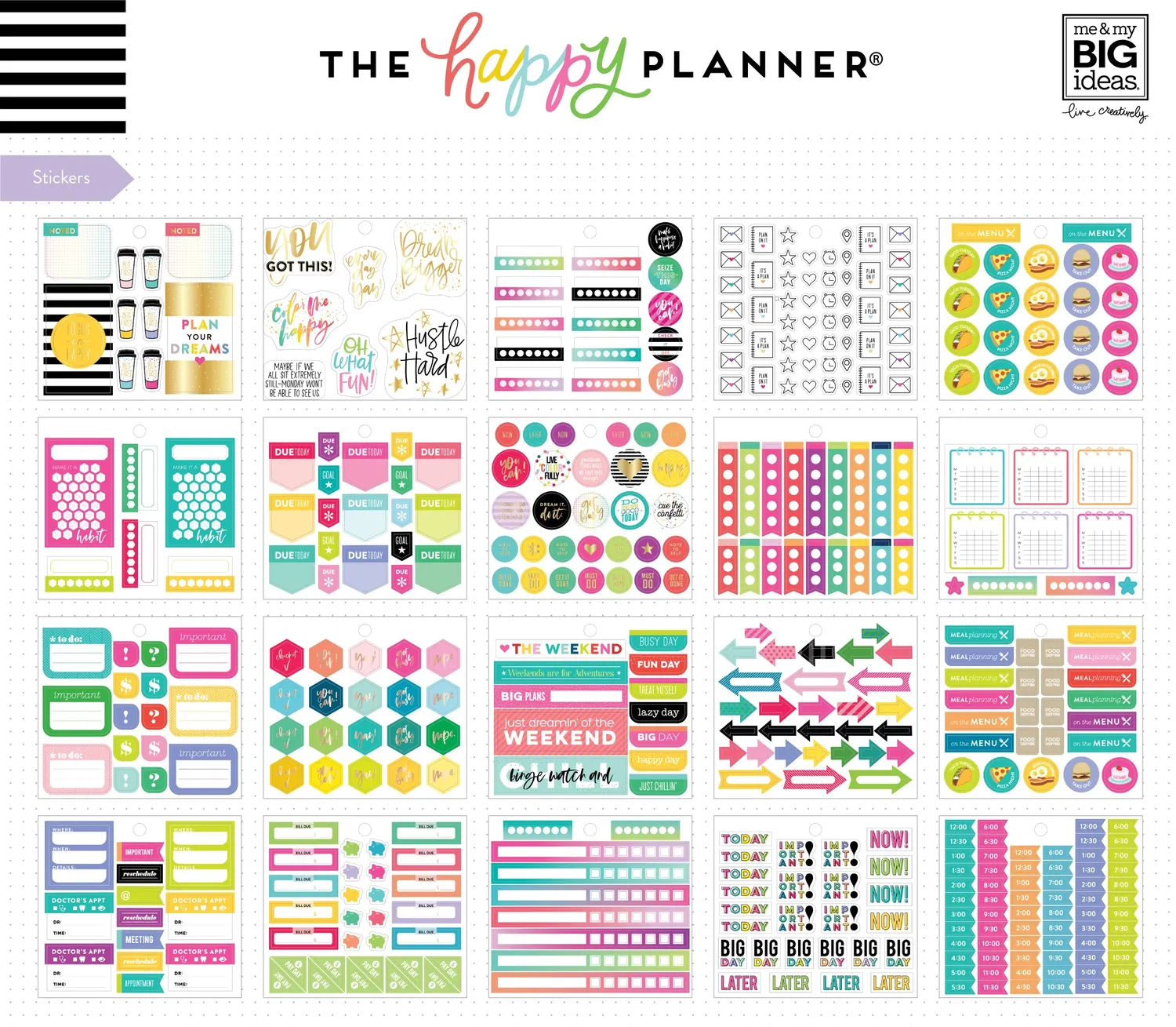 Happy Planner Multi Accessory stickers notes 3 en 1