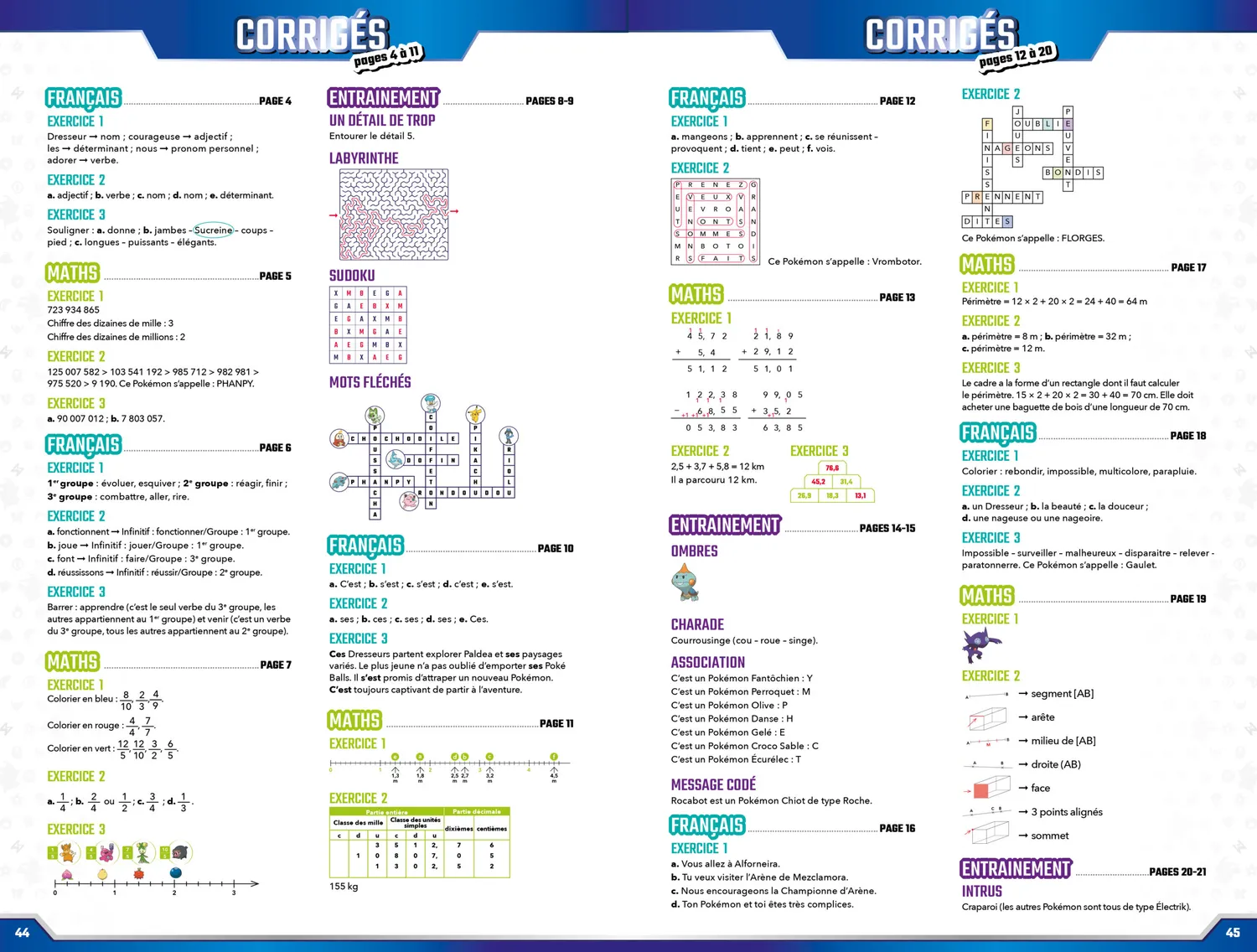 Pokémon Les Incollables cahier de vacances CM1-CM2 2026