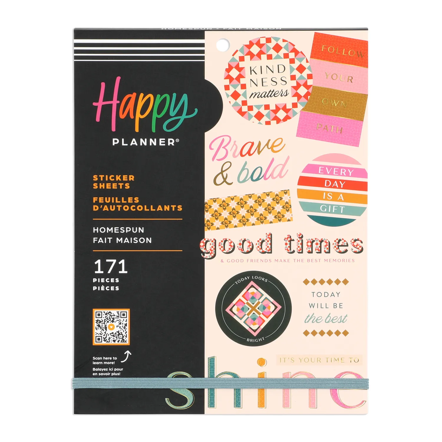Happy Planner Homespun Large autocollants 15 pages cosy