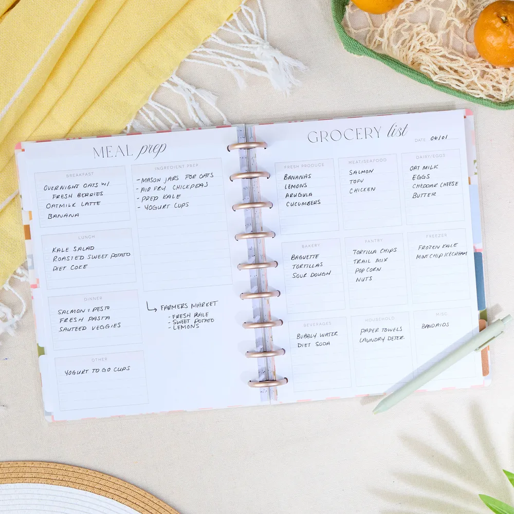 Happy Planner Classic papier courses repas 40 feuilles