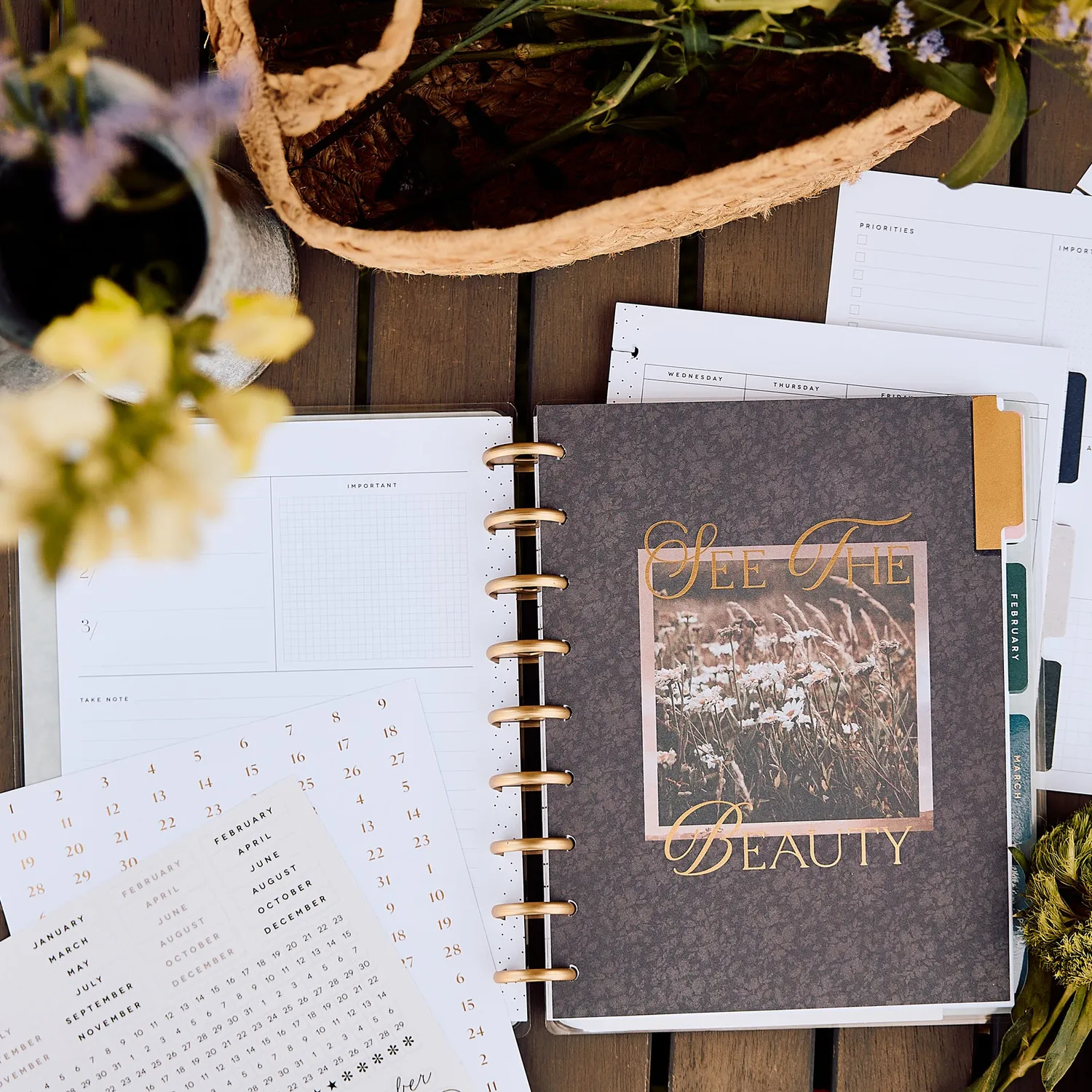 Happy Planner Shadow Fields recharge agenda Classic 6 mois