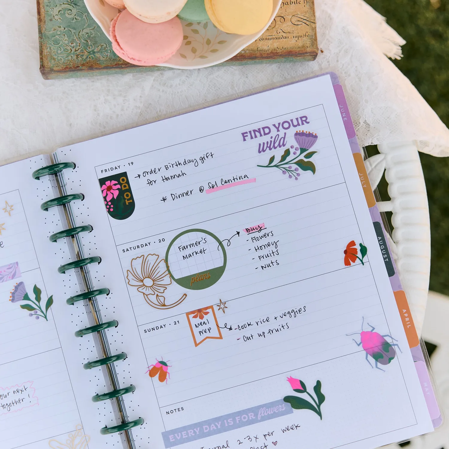 Happy Planner Hive & Bloom 2027 agenda Big horizontal 12 mois