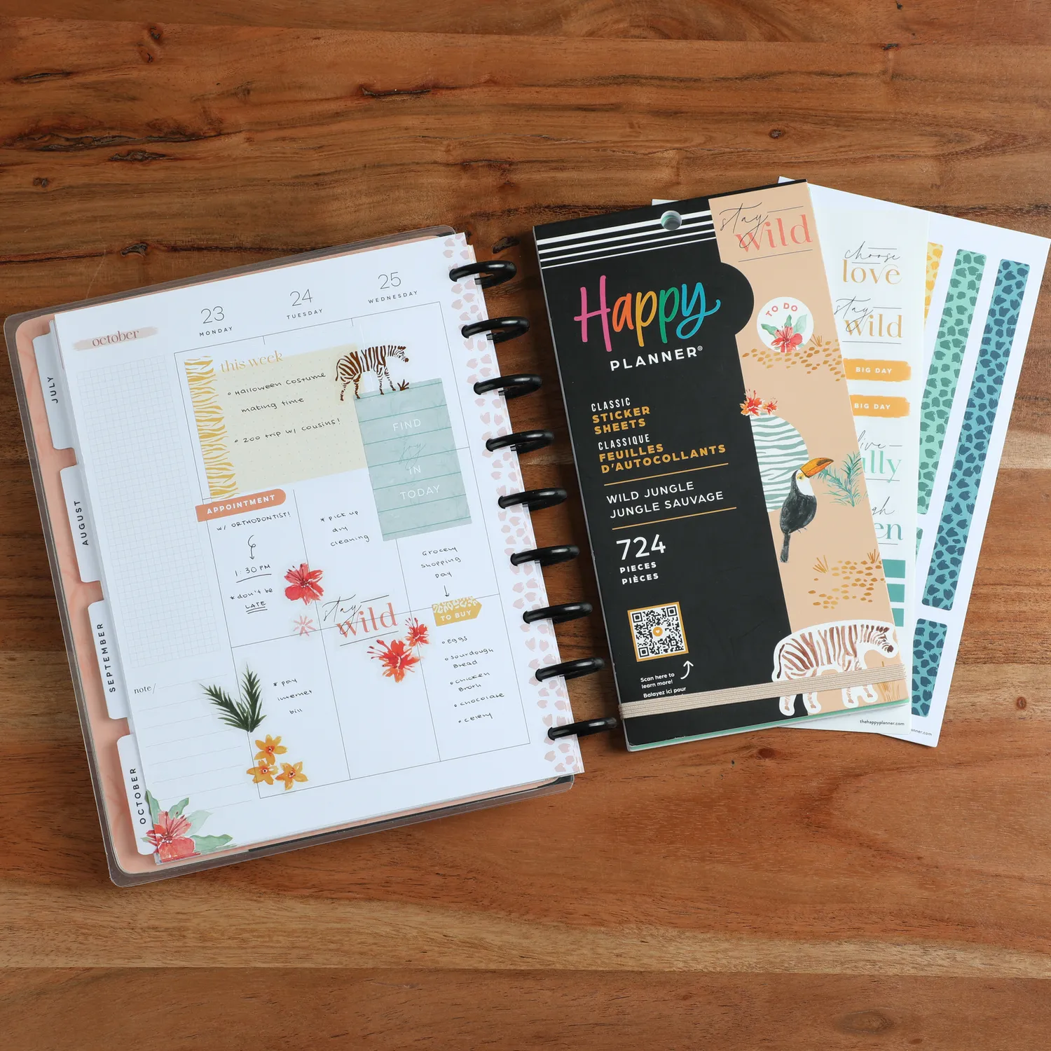 Happy Planner Wild Jungle Value Pack stickers 30 planches