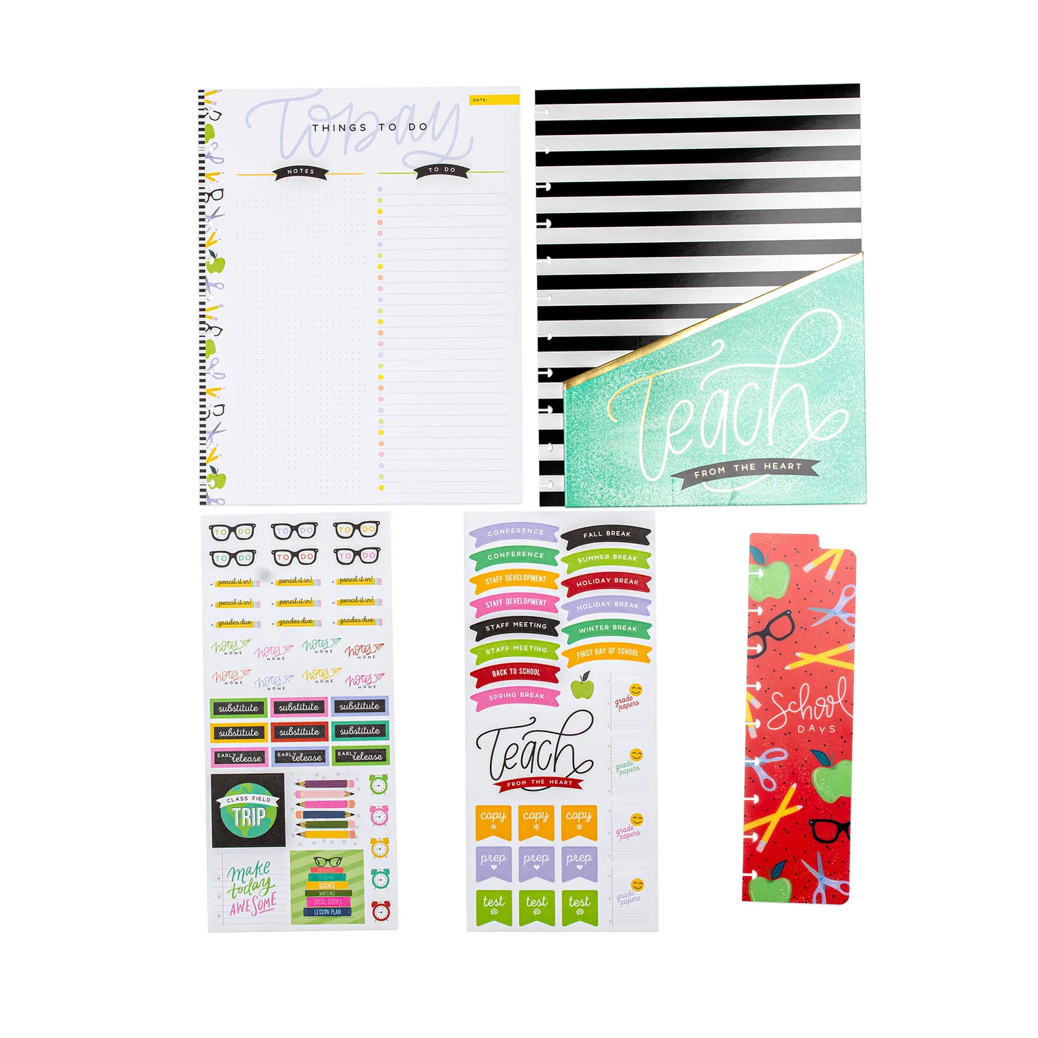 Happy Planner School Days Big Teacher pack accessoires 92 pièces