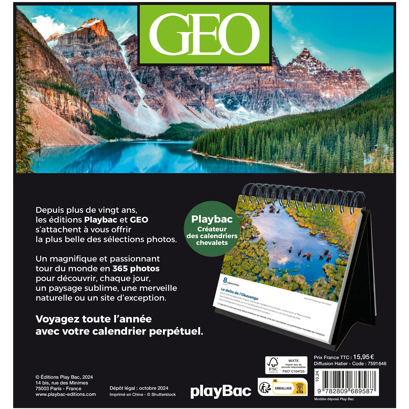 Frigobloc GEO 365 jours Sublime Nature calendrier perpétuel