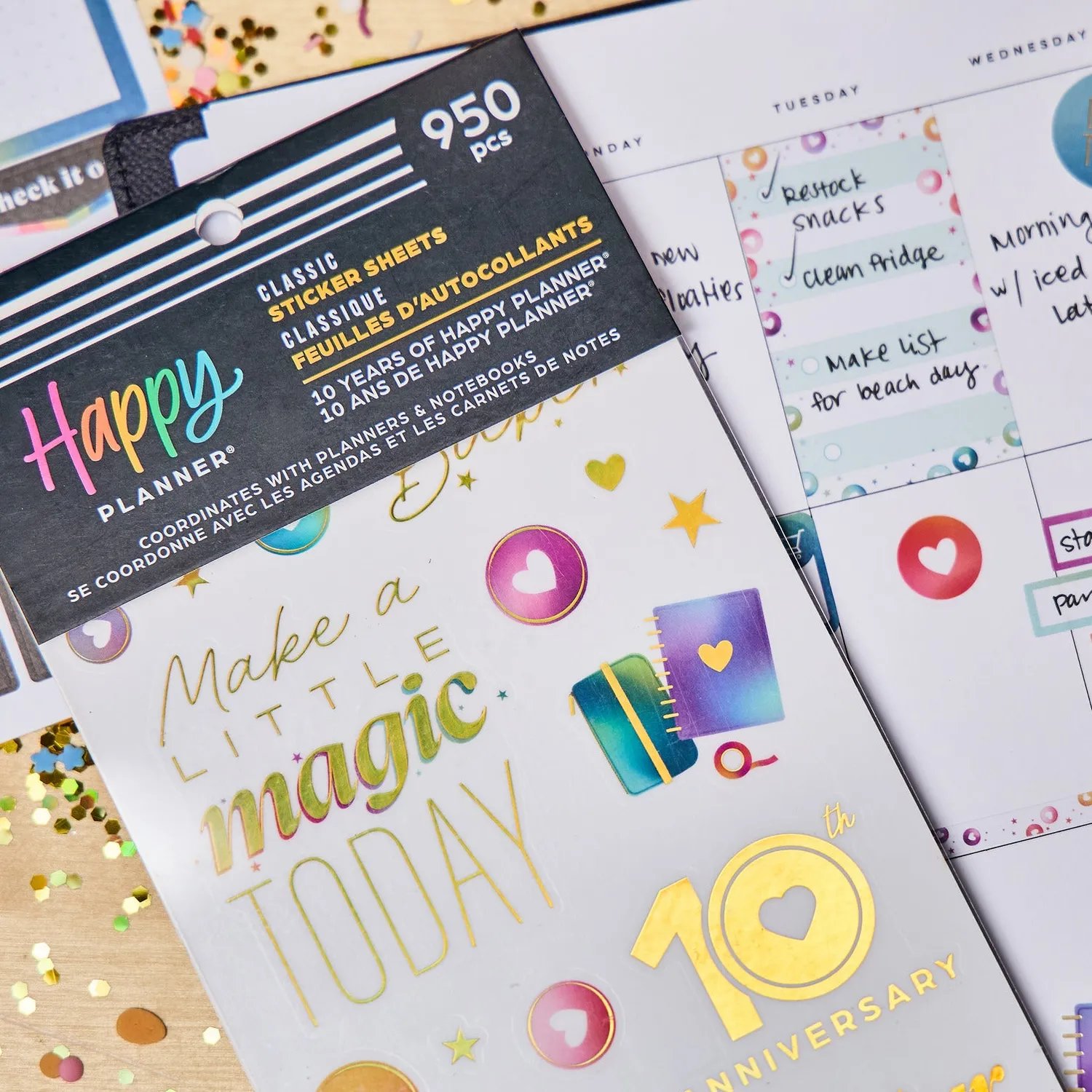 Happy Planner 10 Years of Happy stickers Classic 950 autocollants