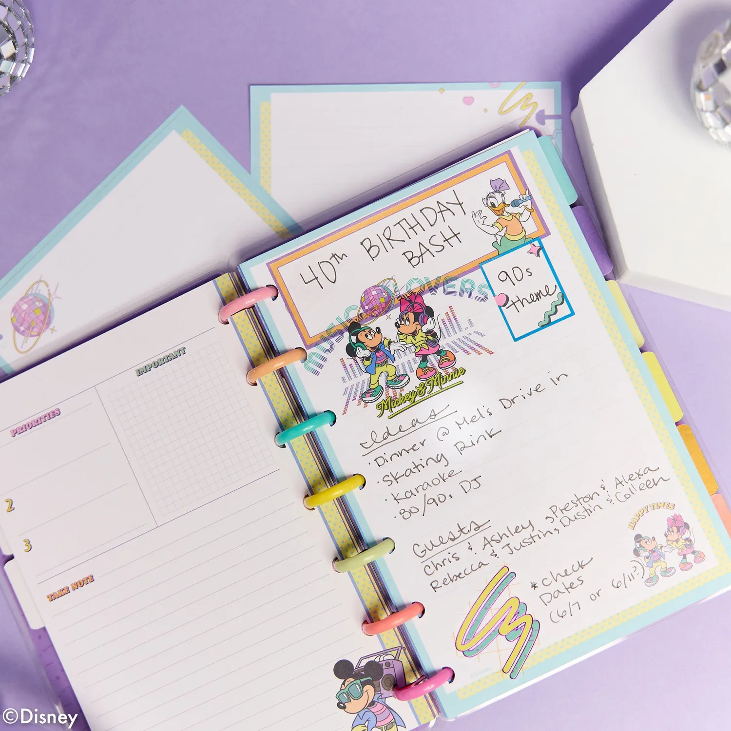 Happy Planner Mickey Retro recharge Mini lignée 40