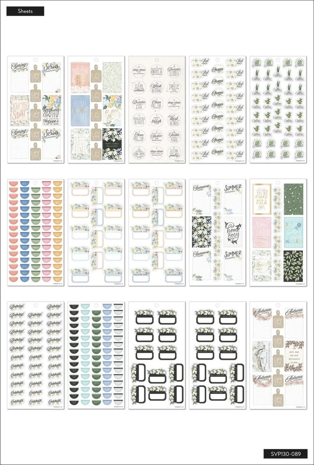 Happy Planner Let’s Stay Home carnet stickers 734 maison