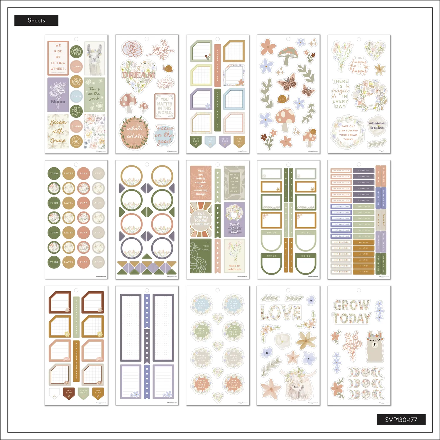 Happy Planner Zaewild Painted Blossoms stickers 513 floral