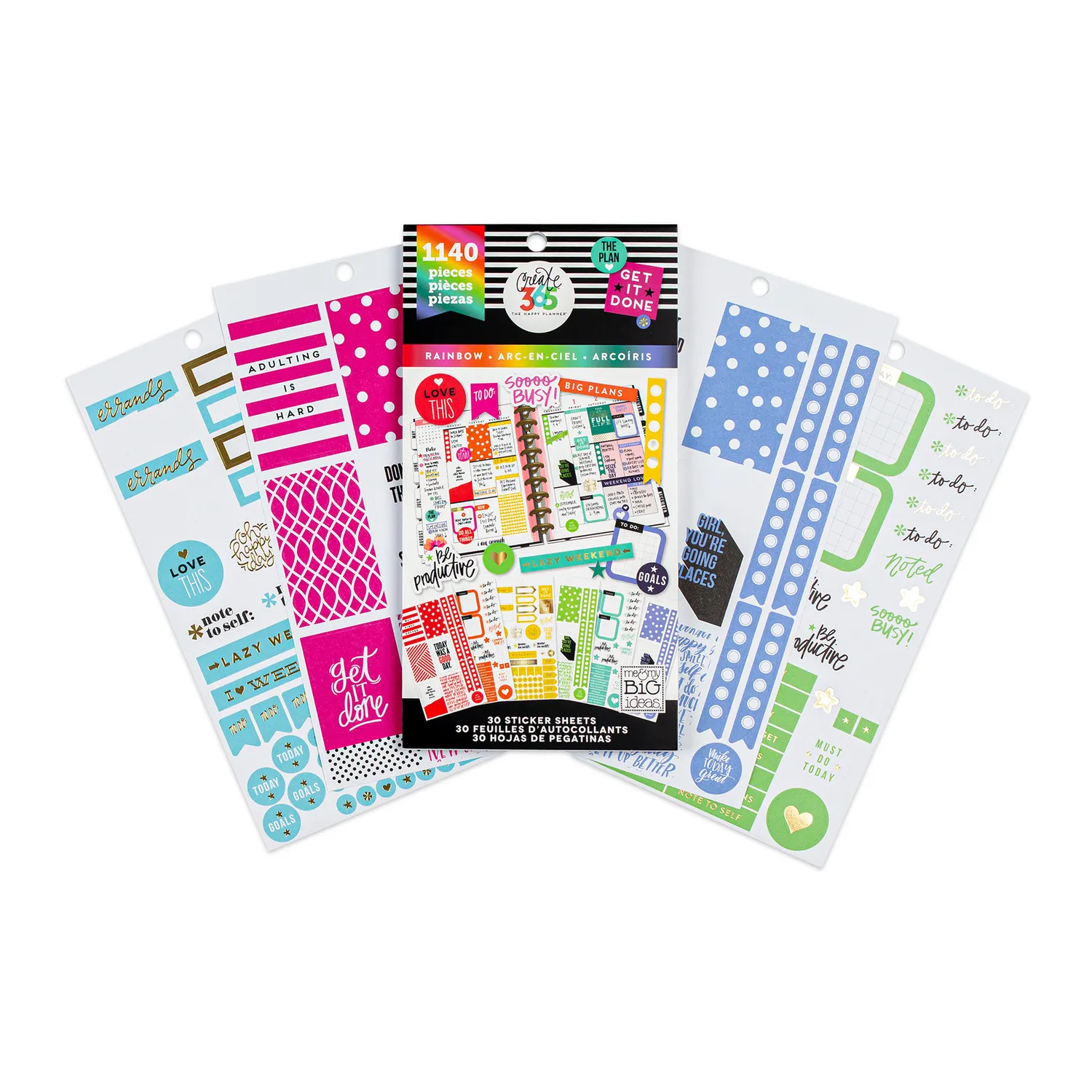 Happy Planner Rainbow carnet stickers 1150 pièces arc-en-ciel