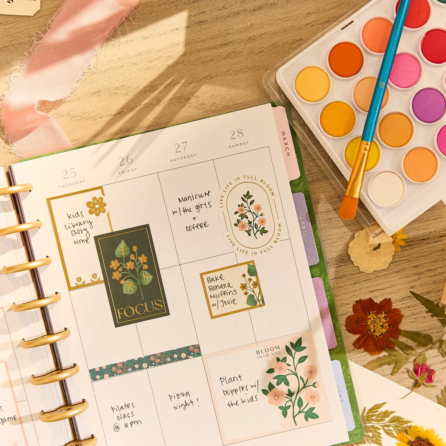 Happy Planner Spring Tapestry agenda Classic vertical 12 mois