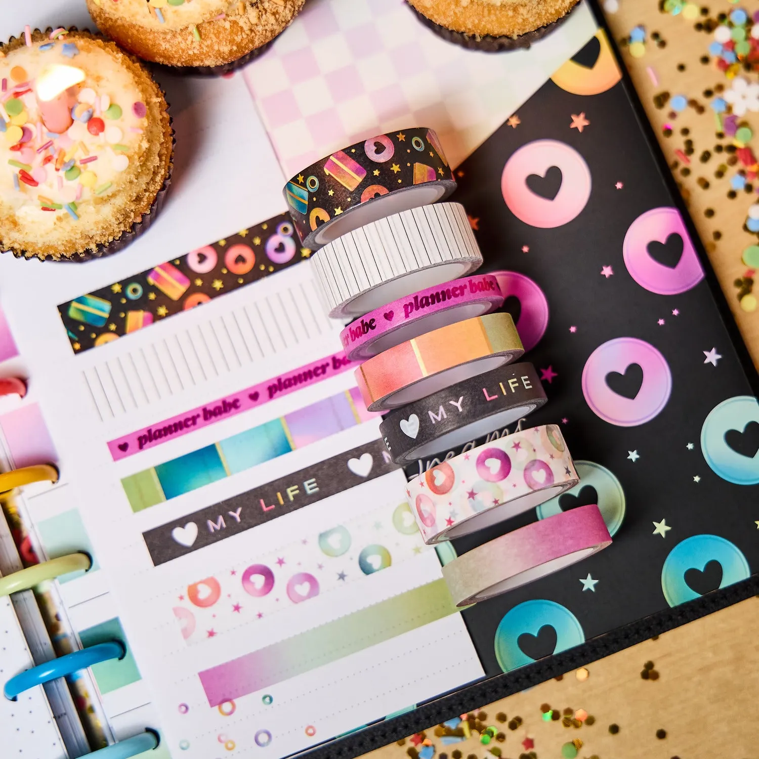 Happy Planner 10 Years of Happy washi tape 7 rouleaux