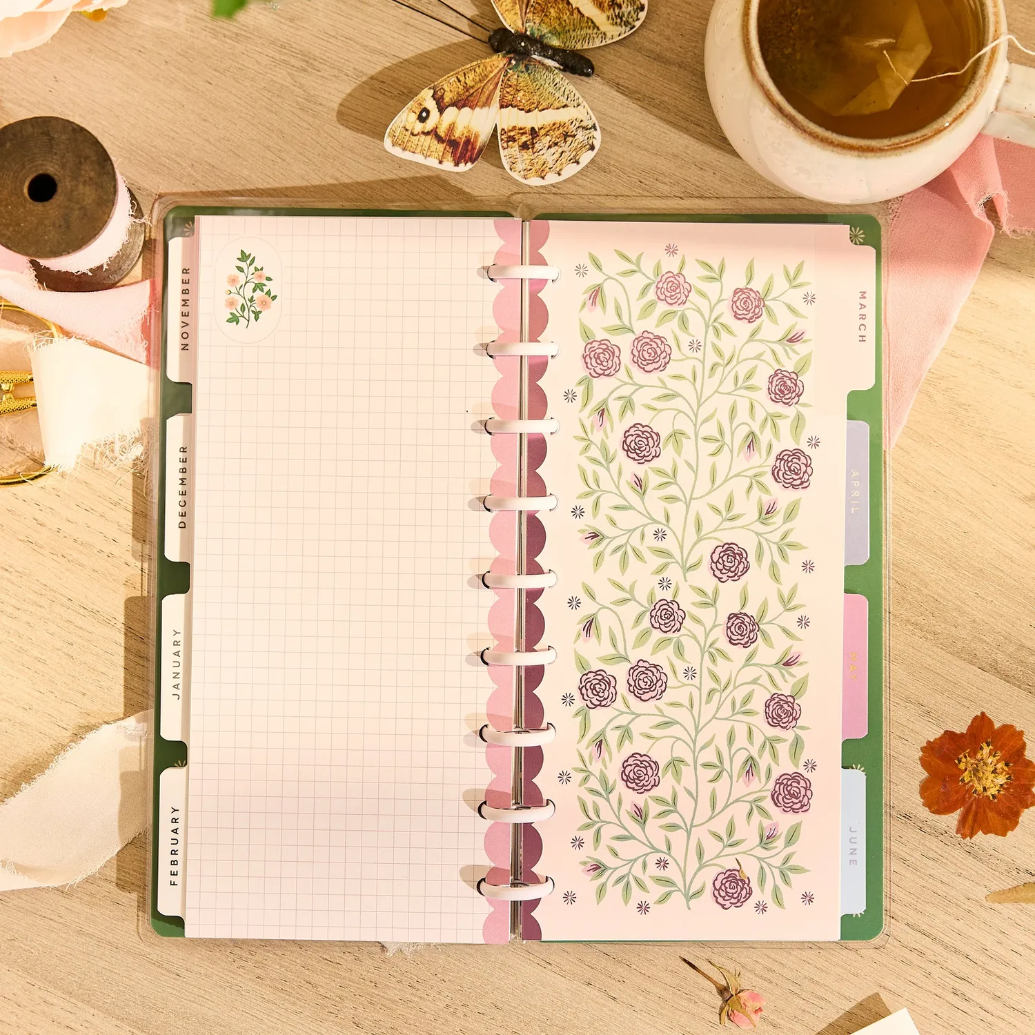 Happy Planner Spring Tapestry agenda skinny classic juillet 2026-juin 2027