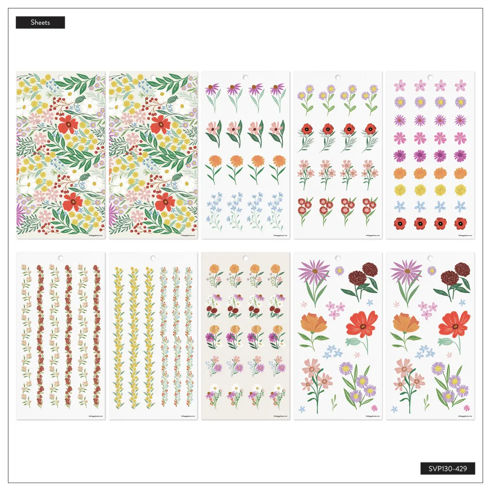 Happy Planner Blooming Bouquet stickers Classic 507 pièces floral