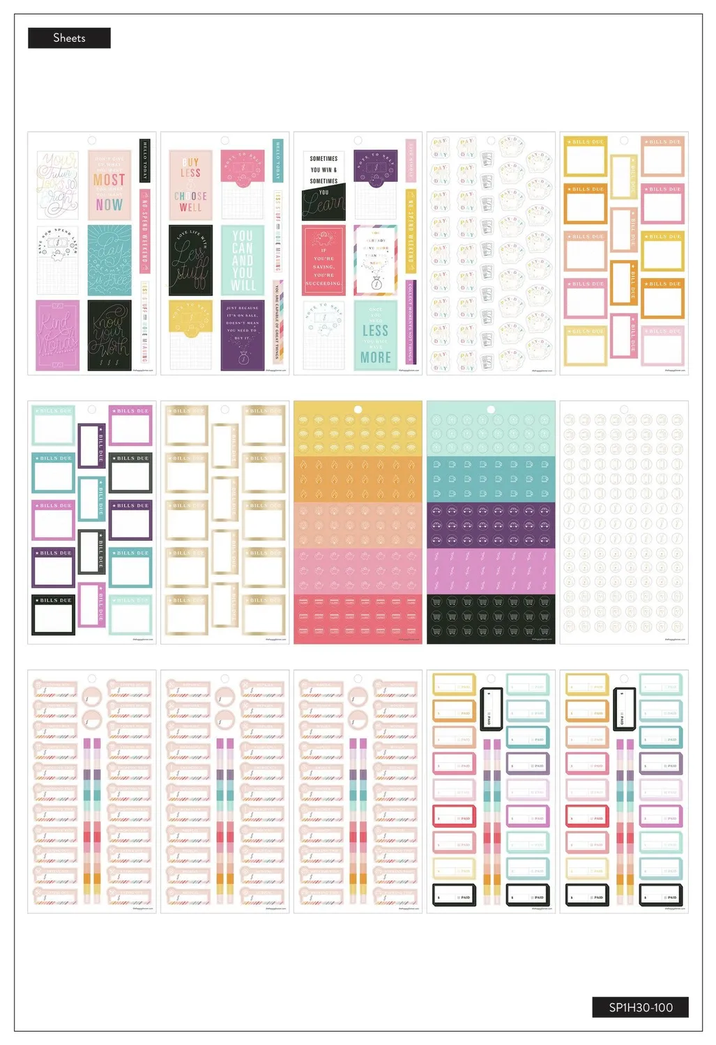 Happy Planner Value Pack Save Now Spend Later stickers budget