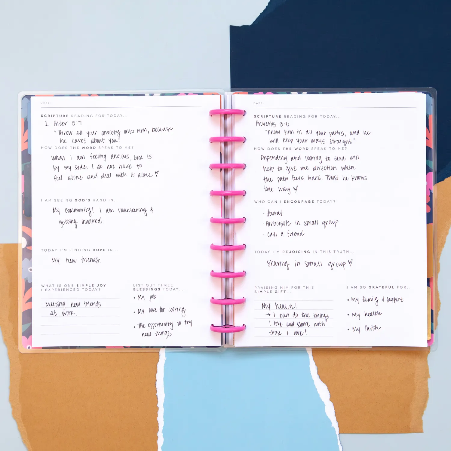 Happy Planner Bold Blossoms journal guidé Classic foi 80 feuilles