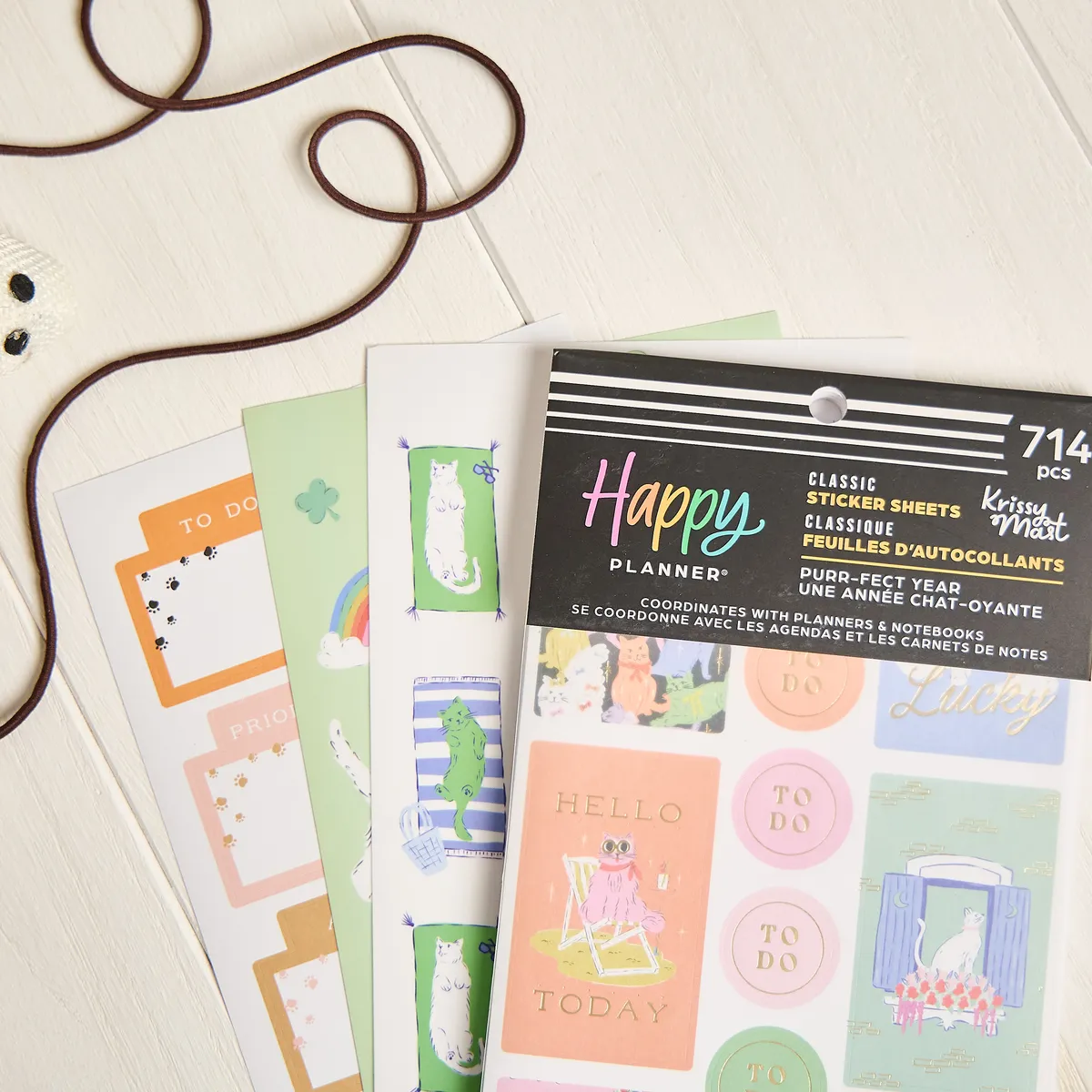 Happy Planner Purrfect Cats carnet stickers 30 feuilles 714 pièces