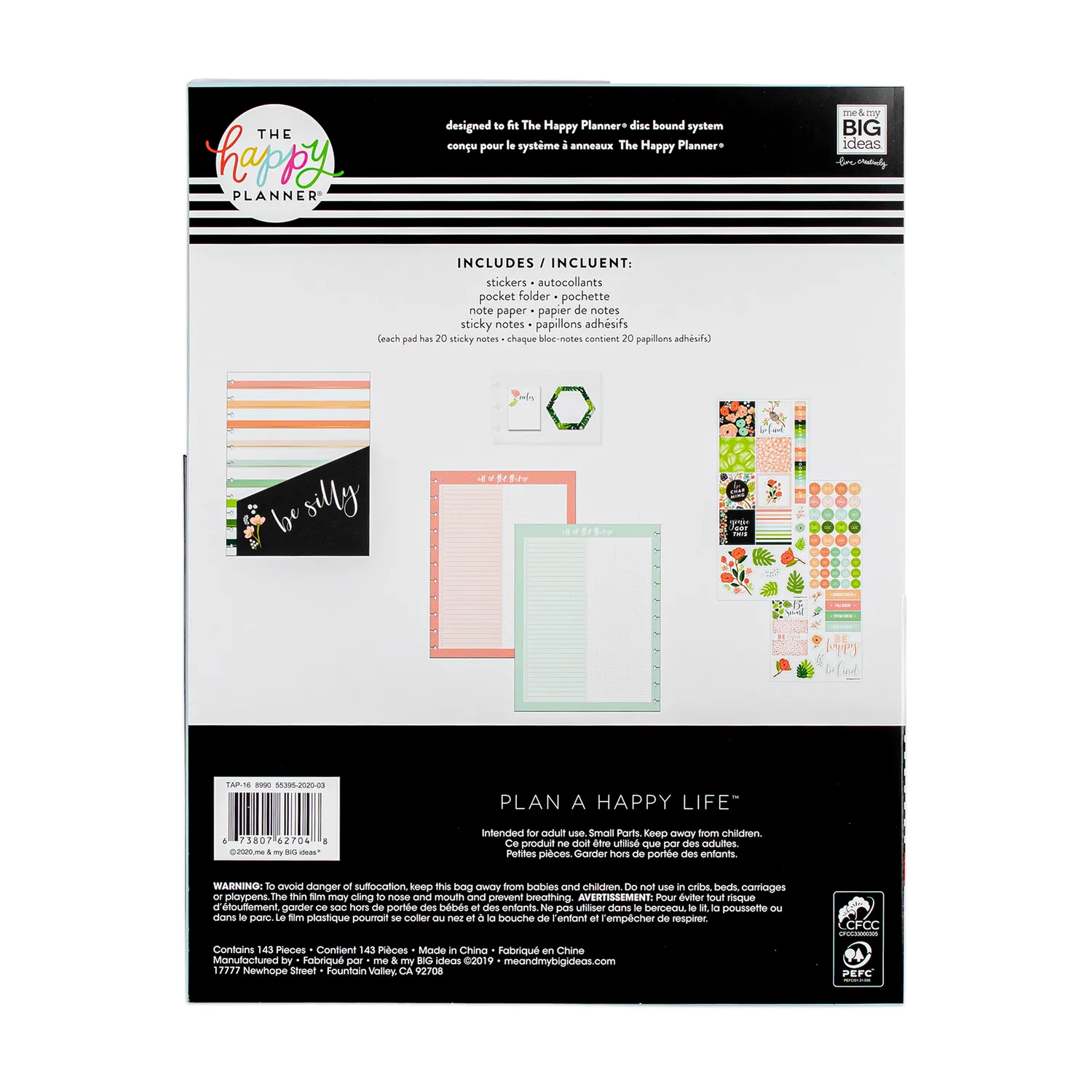 Happy Planner Be Kind kit accessoires agenda big enseignant 143 pcs