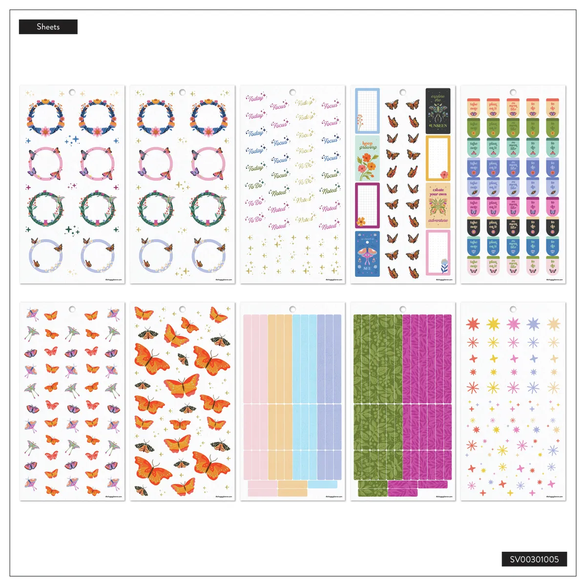 Happy Planner Mystic Blooms stickers Mini 1352 floral