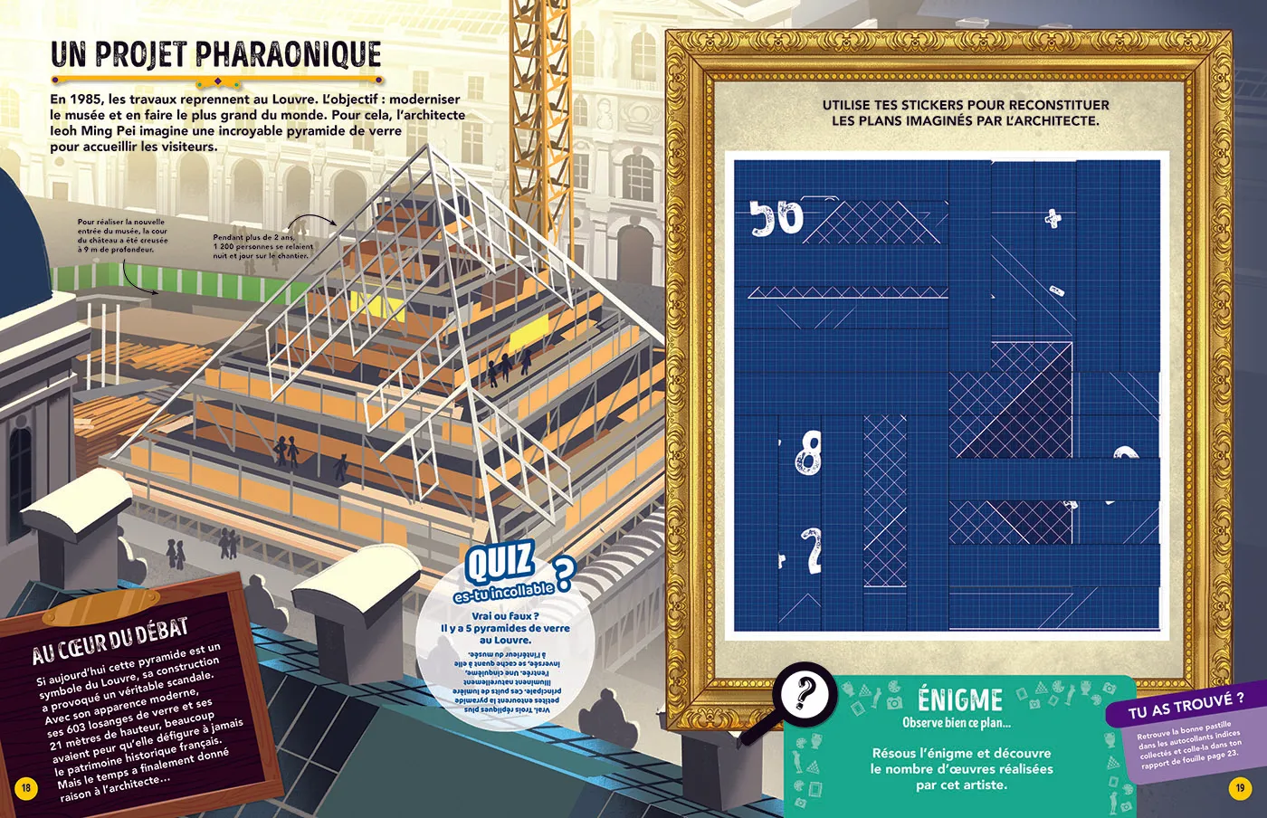 Frigobloc Incollables Mission Louvre livre énigmes stickers 6 ans