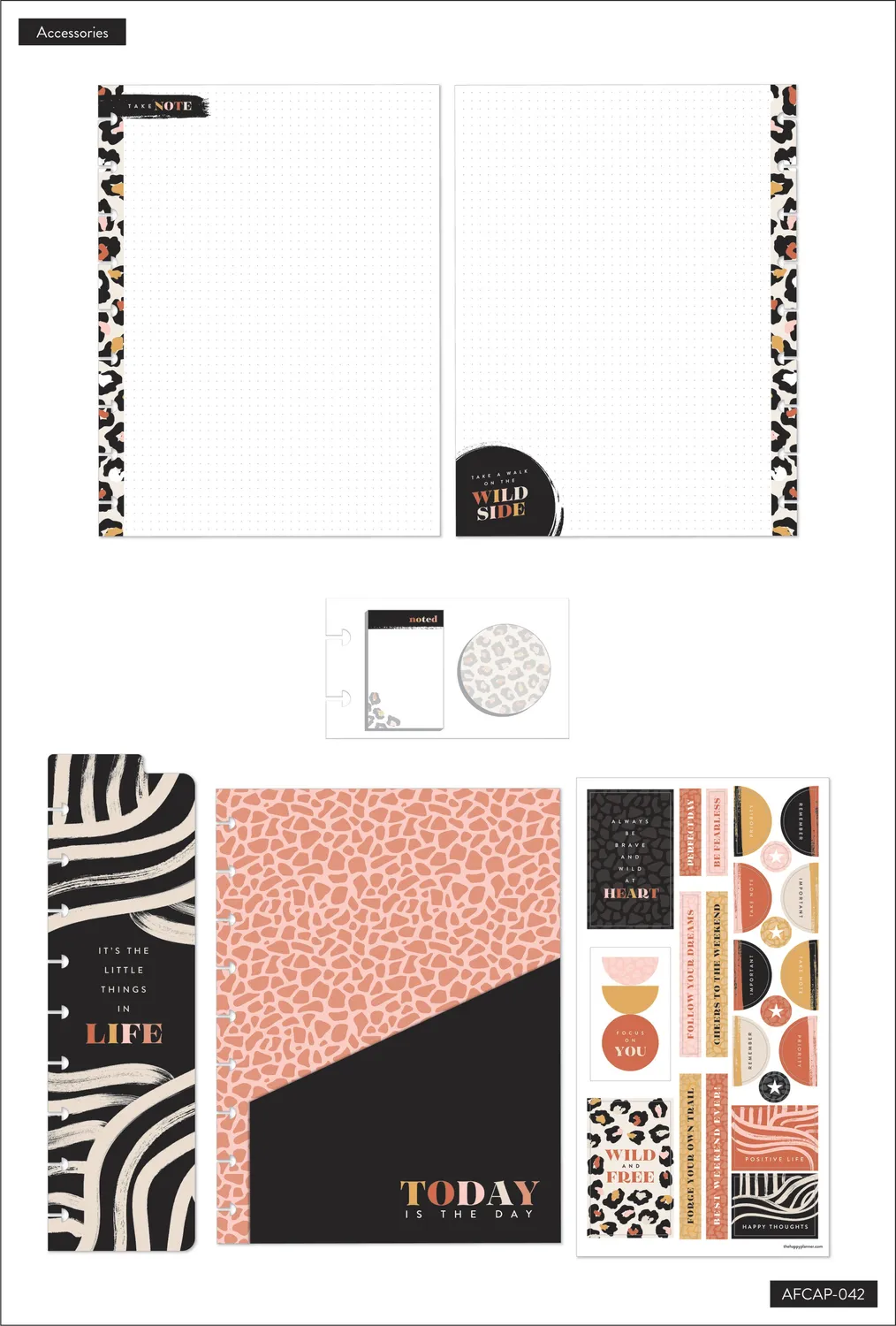 Happy Planner Modern Wild Classic pack accessoires animaux